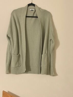 American Eagle Outfitters Open-Front Cardigan - Light Sage Green